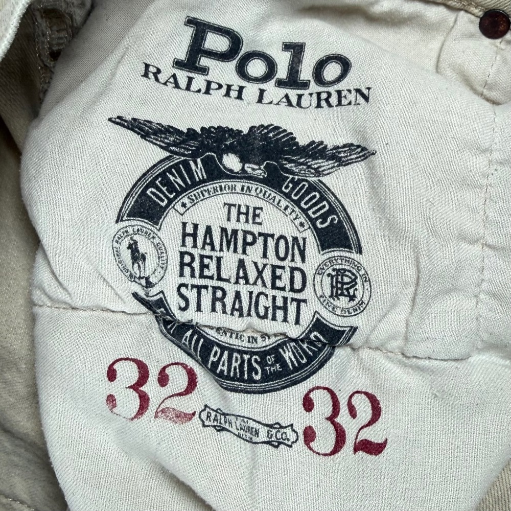 Polo Ralph Lauren Mens 32x32 (Actual 32x30) Tan Hampton Relaxed Straight Jeans - Picture 5 of 10